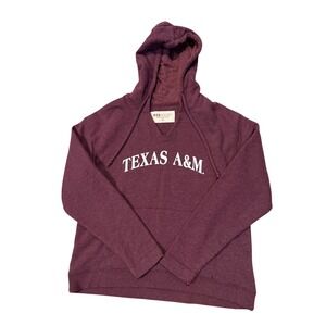 Red Shirt Texas A&M University Maroon Heather V-Neck Hoodie Sweatshirt Small